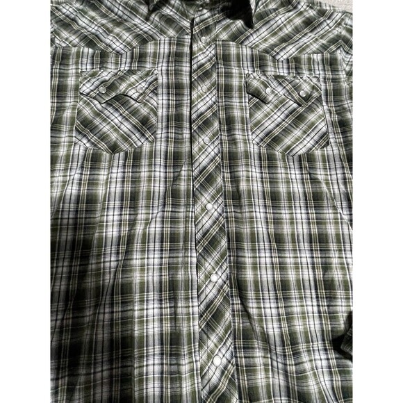 Wrangler Shirt Men’s Large Button Down Plaid Snap Button Long Sleeve Western - Picture 4 of 10